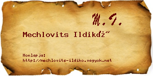Mechlovits Ildikó névjegykártya